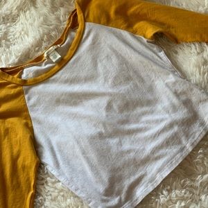 Baseball crop top tee